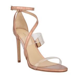 GUESS Womens Gold Iridescent Felecia Almond Stiletto Heeled Sandal 8 M